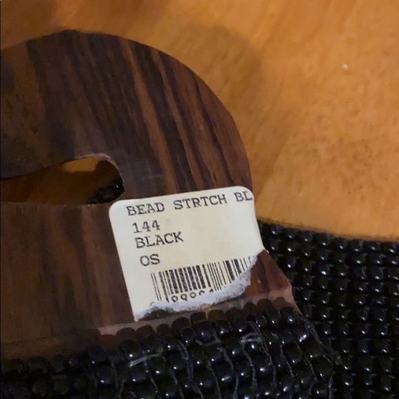 Black stretch beaded belt large - Picture 3 of 4